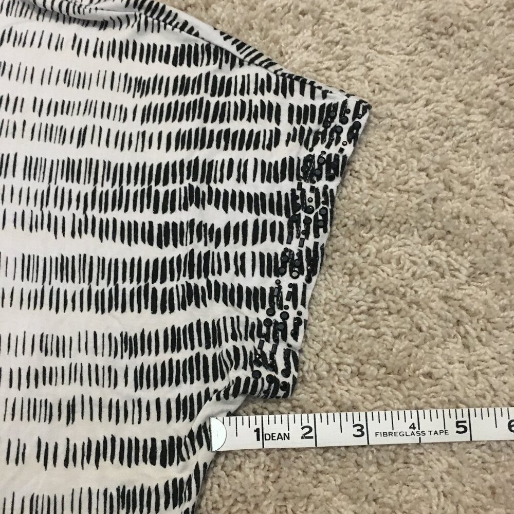 Olsen Europe Rhinestone Viscose Tally Graphic Tee Black White L/14 - Picture 15 of 16